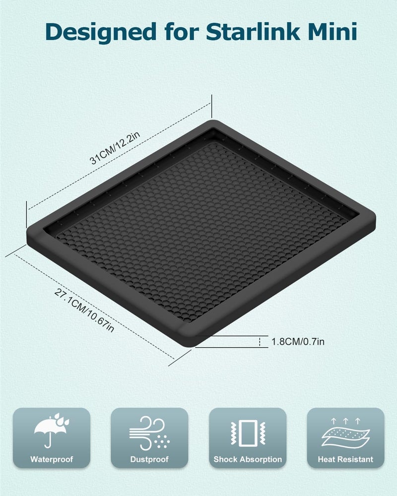 Gunovy Starlink Mini Protective Cover Case for Starlink Mini Accessories Dish Antenna Liquid Silicone Protector Waterproof for Outdoor Travel Camping Portable All-Round Protection Black - Image 2